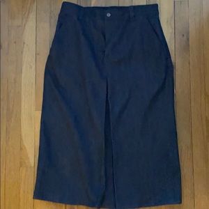 COS never work denim midi A line kick pleat skirt